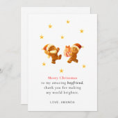 Personalized Romantic Boyfriend Christmas Card シーズンカード (正面/裏面)