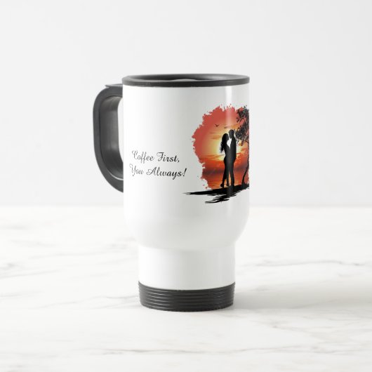 Personalized Romantic Commuter Mug for Couples トラベルマグ (正面左)