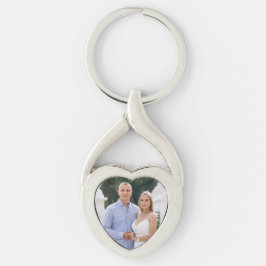 Personalized Romantic Couple Photo Heart Keychain キーホルダー