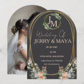 Personalized Romantic Couple Wedding  招待状 (正面/裏面)