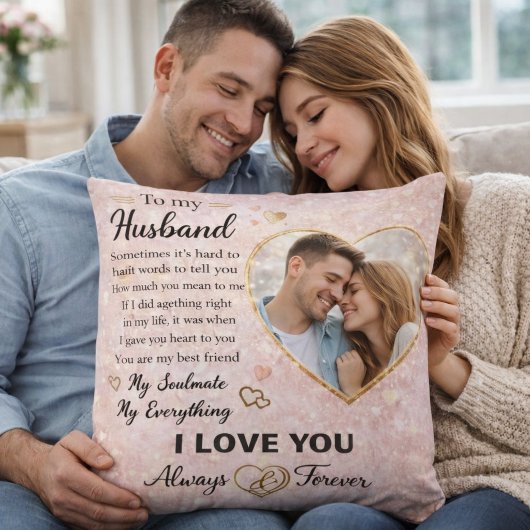 Personalized Romantic Gift for Husband Love Messag クッション