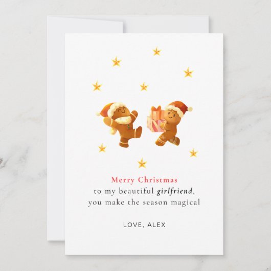 Personalized Romantic Girlfriend Christmas Card シーズンカード (正面)