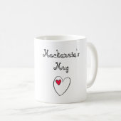 Personalized Romantic Heart コーヒーマグカップ (正面右)