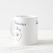 Personalized Romantic Heart コーヒーマグカップ (正面左)