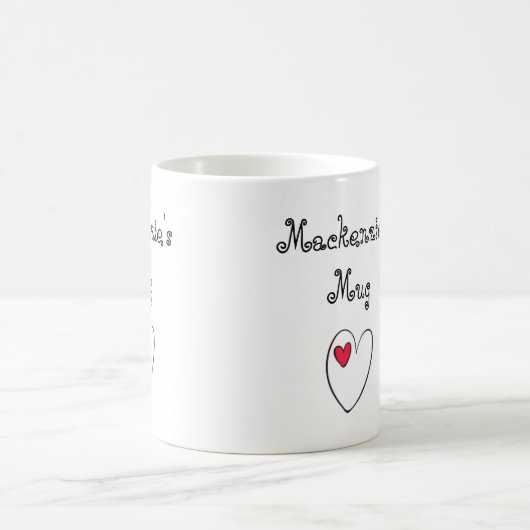 Personalized Romantic Heart コーヒーマグカップ (中央)