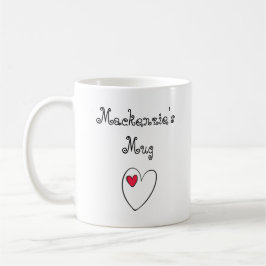 Personalized Romantic Heart コーヒーマグカップ