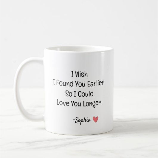 Personalized Romantic Love Quote コーヒーマグカップ (左)