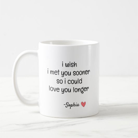 Personalized Romantic Love Quote コーヒーマグカップ (左)