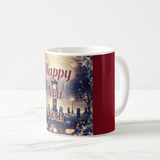 Personalized romantic New Year’s Celebration Mug コーヒーマグカップ (正面右)