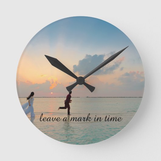 Personalized Romantic Photo ラウンド壁時計 (正面)