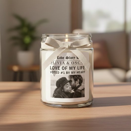 Personalized Romantic Photo | Love Story  スクエアシール