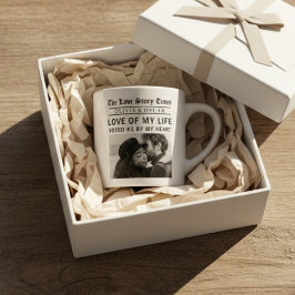 Personalized Romantic Photo | Love Story Newspaper エスプレッソカップ