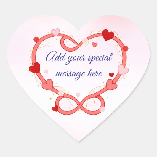 Personalized Romantic Valentine’s Day Sticker ハートシール (正面)