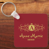 Personalized Rose Dial Women’s Elegant Custom Time キーホルダー (正面)