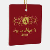 Personalized Rose Dial Women’s Elegant Custom Time セラミックオーナメント (右)