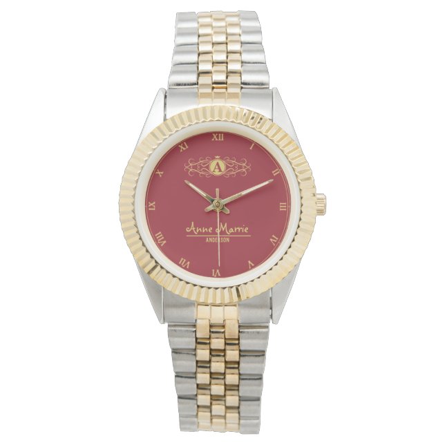 Personalized Rose Dial Women’s Elegant Custom Time 腕時計 (正面)
