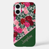 Personalized Rose Floral iPhone Case with Name Case-Mate iPhoneケース (裏面)
