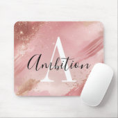 Personalized Rose Gold Glitter Mousepad – Monogram マウスパッド (マウス)