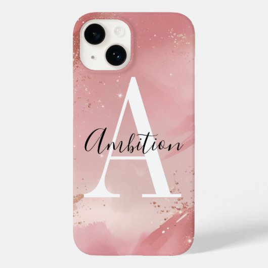 Personalized Rose Gold Glitter Phone Case – Custom Case-Mate iPhoneケース (裏面)