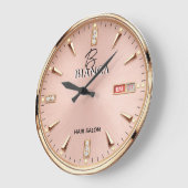 Personalized Rose Gold Hair Salon ラージ壁時計 (傾斜)