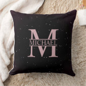 Personalized Rose Gold M Monogram Name クッション (ブランケット)