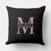 Personalized Rose Gold M Monogram Name クッション (正面)