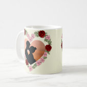 Personalized Rose Heart Photo Mug コーヒーマグカップ (正面左)