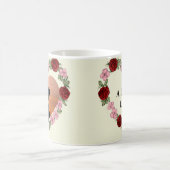 Personalized Rose Heart Photo Mug コーヒーマグカップ (中央)