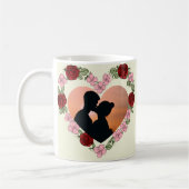 Personalized Rose Heart Photo Mug コーヒーマグカップ (左)