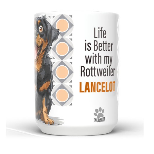 Personalized Rottweiler Custom Dog Mug 15oz マグカップ