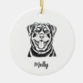 Personalized Rottweiler Dog Christmas セラミックオーナメント (正面)
