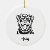 Personalized Rottweiler Dog Christmas セラミックオーナメント (裏面)