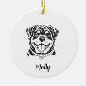 Personalized Rottweiler Dog Christmas セラミックオーナメント (正面)