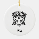 Personalized Rottweiler Dog Christmas セラミックオーナメント (裏面)