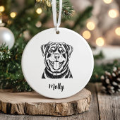 Personalized Rottweiler Dog Christmas セラミックオーナメント