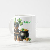 Personalized Rottweiler Dog St. Patty's Day コーヒーマグカップ (正面左)