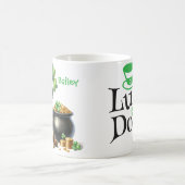 Personalized Rottweiler Dog St. Patty's Day コーヒーマグカップ (中央)