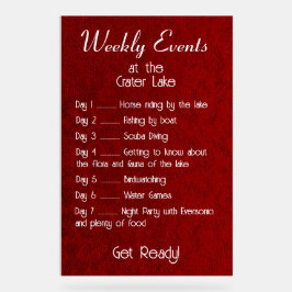 Personalized Royal Velvet Events Schedule アクリルサイン