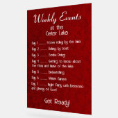 Personalized Royal Velvet Events Schedule アクリルサイン (傾斜)