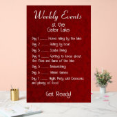 Personalized Royal Velvet Events Schedule アクリルサイン (ウェディング)