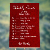 Personalized Royal Velvet Events Schedule アクリルサイン (ニュートラル)