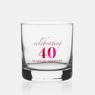 Personalized Ruby 40th Anniversary Keepsake Gift ウイスキーグラス