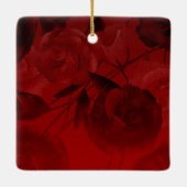 Personalized Ruby Red Tiara & Butterflies セラミックオーナメント (裏面)