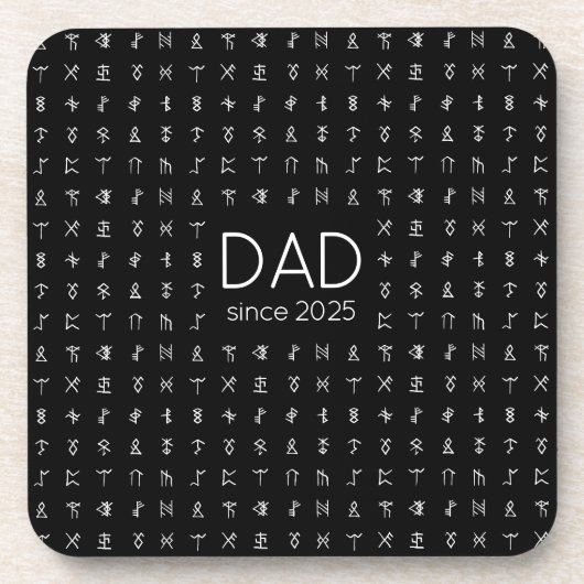 Personalized Runic Symbols Stone Coaster for Dads コースター (正面)