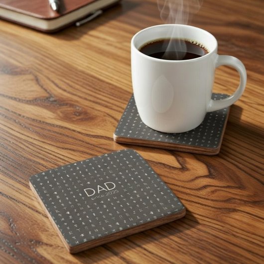 Personalized Runic Symbols Stone Coaster for Dads コースター