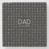 Personalized Runic Symbols Stone Coaster for Dads ストーンコースター (正面)