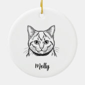 Personalized Russian Blue Cat Christmas セラミックオーナメント (裏面)