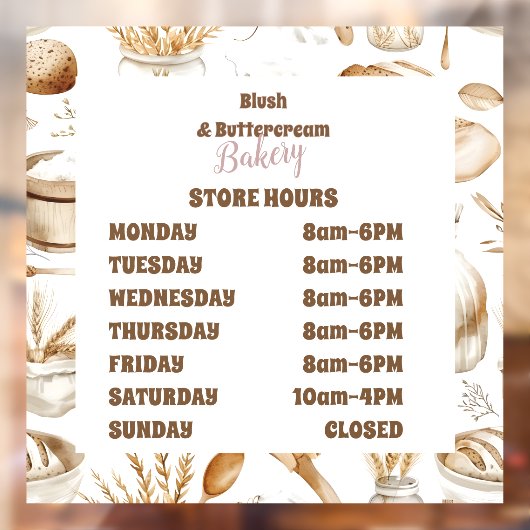 Personalized Rustic Baking Business ウィンドウサイン (シート2)