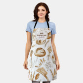 Personalized Rustic Baking Business エプロン (着用した状態)
