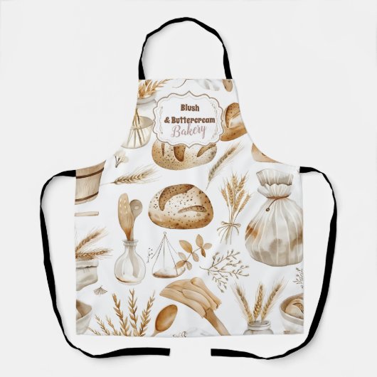Personalized Rustic Baking Business エプロン (正面)